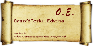 Orszáczky Edvina névjegykártya
